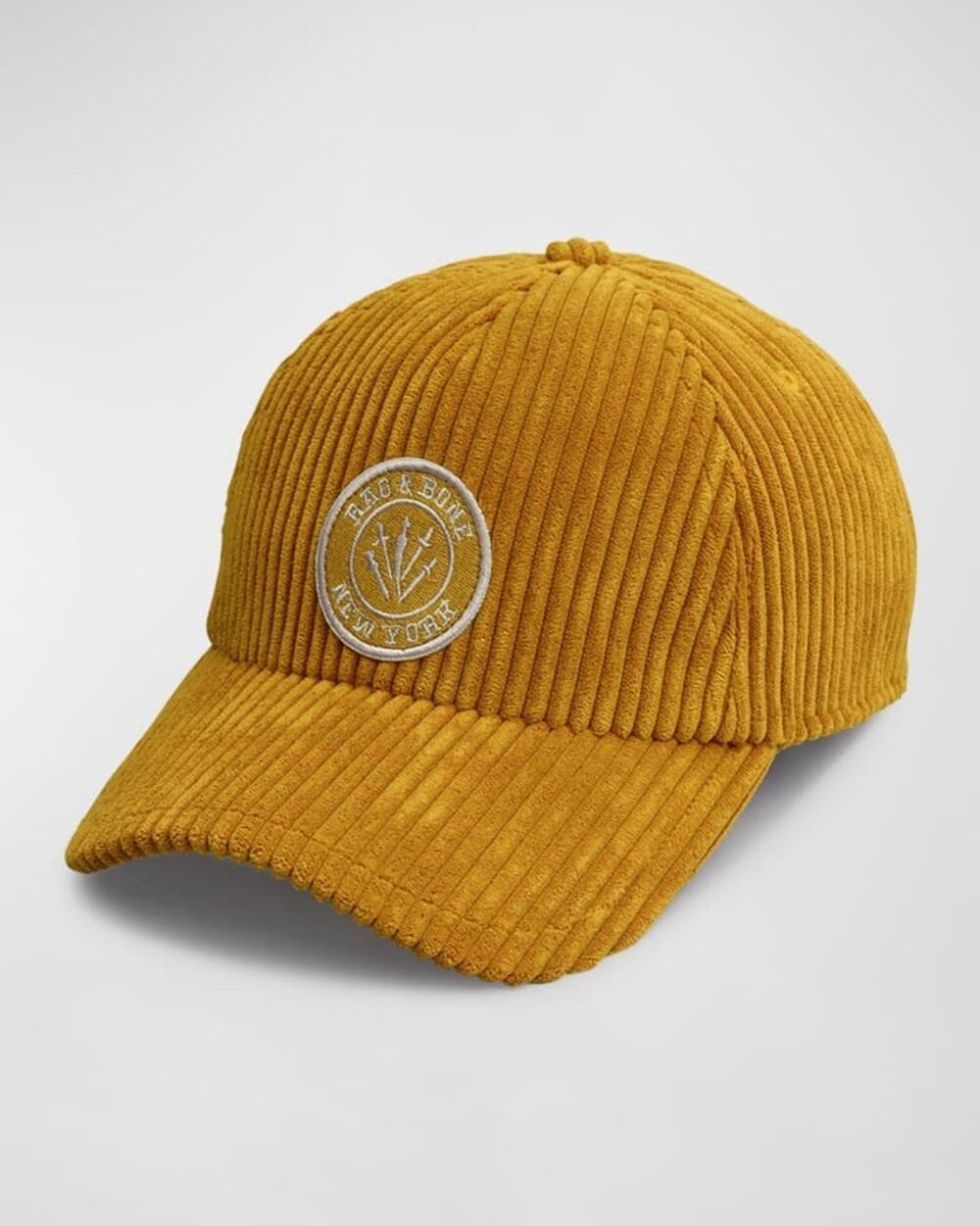 Rag & Bone New York Avery Corduroy Baseball Cap Hat Yellow Preppy Dad Hat
